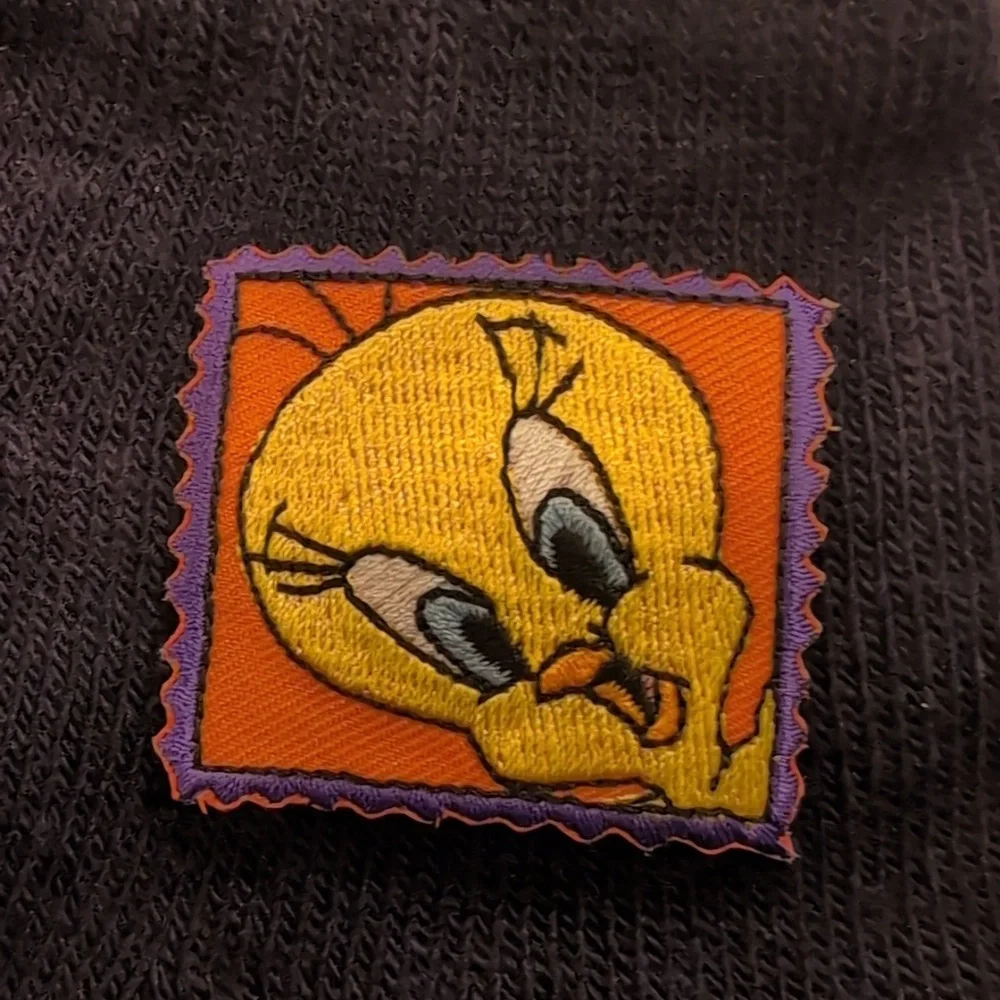 Vintage 1999 Kids Tweety Bird Looney Tunes Dark Blue Winter Gloves